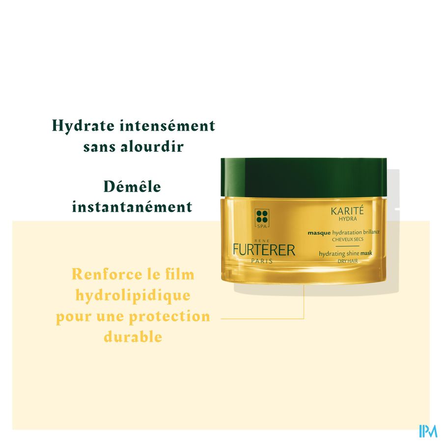 René Furterer - Masque hydratation brillance - Masque démêlant hydratant à l'huile de Karité - KARITE HYDRA