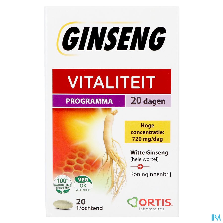 Ortis Vitalite Ginseng 20 Comp 20