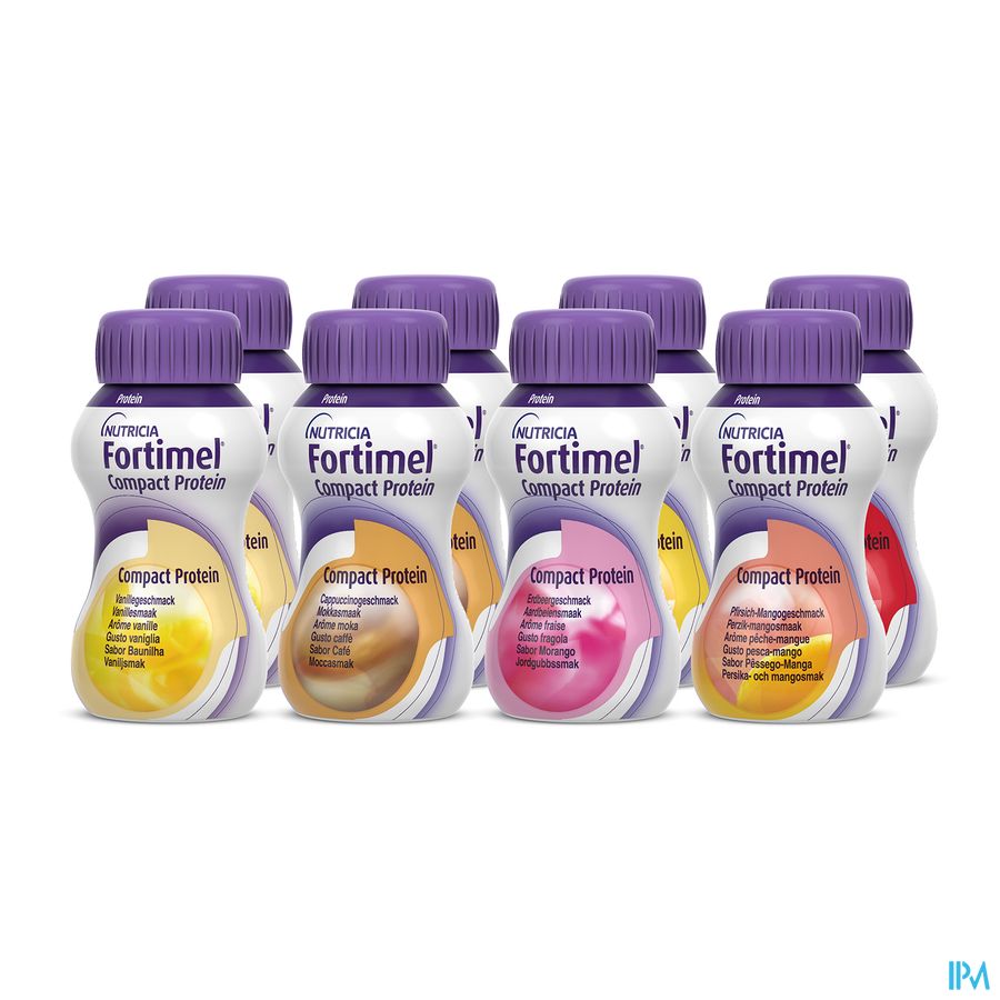 Fortimel Compact Protein Mixed Multipack Complément Nutritionnel Dénutrition Bouteilles 8x125 ml