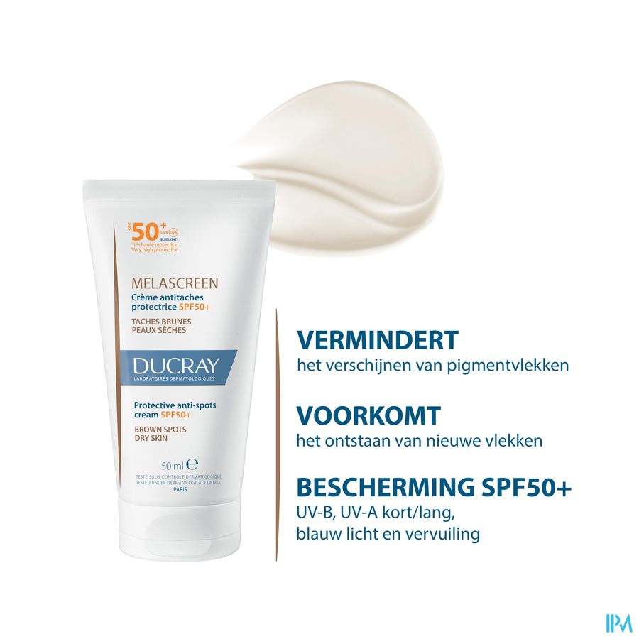 Ducray MELASCREEN Crème anti-taches protection solaire SPF50+ - Peaux sèches