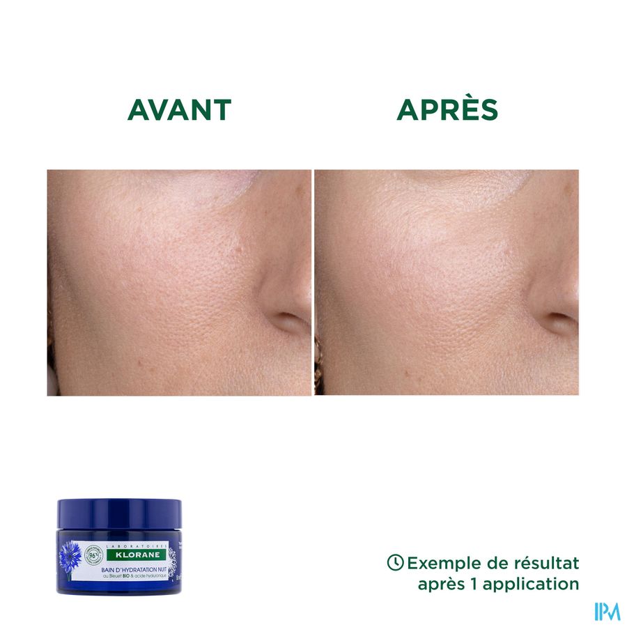 Klorane - Bain d’Hydratation Nuit au Bleuet BIO et acide hyaluronique - Visage et yeux
