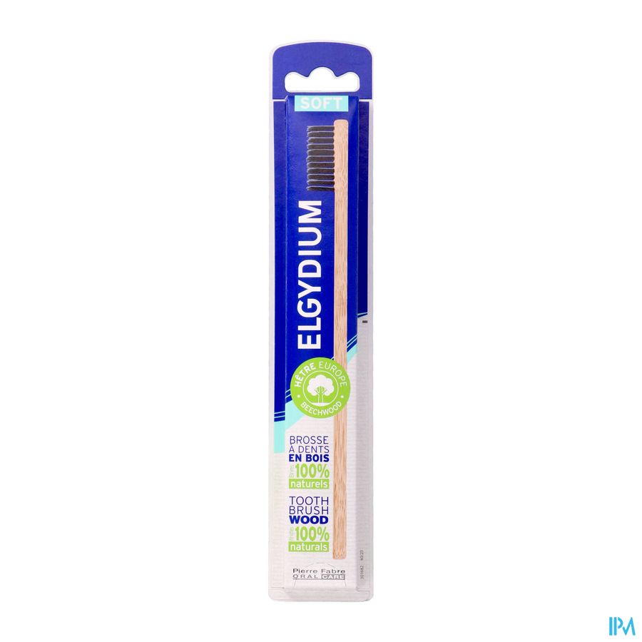 ELGYDIUM Brosse à dents Éco-responsable en bois