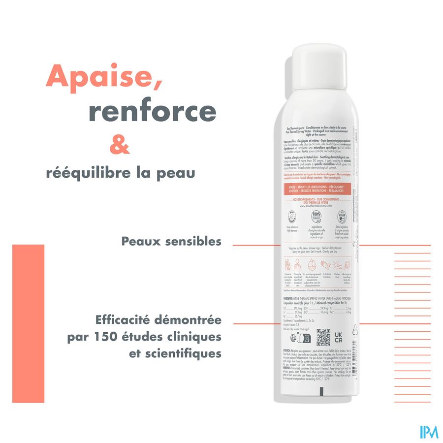Eau Thermale Avène - Spray Brumisateur Apaisant Eau Thermale Peaux sensibles
