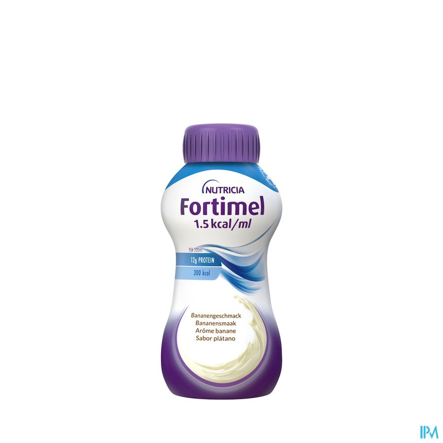 Fortimel 1.5kcal Arôme Banane Complément Nutritionnel Dénutrition Bouteilles 4x200ml