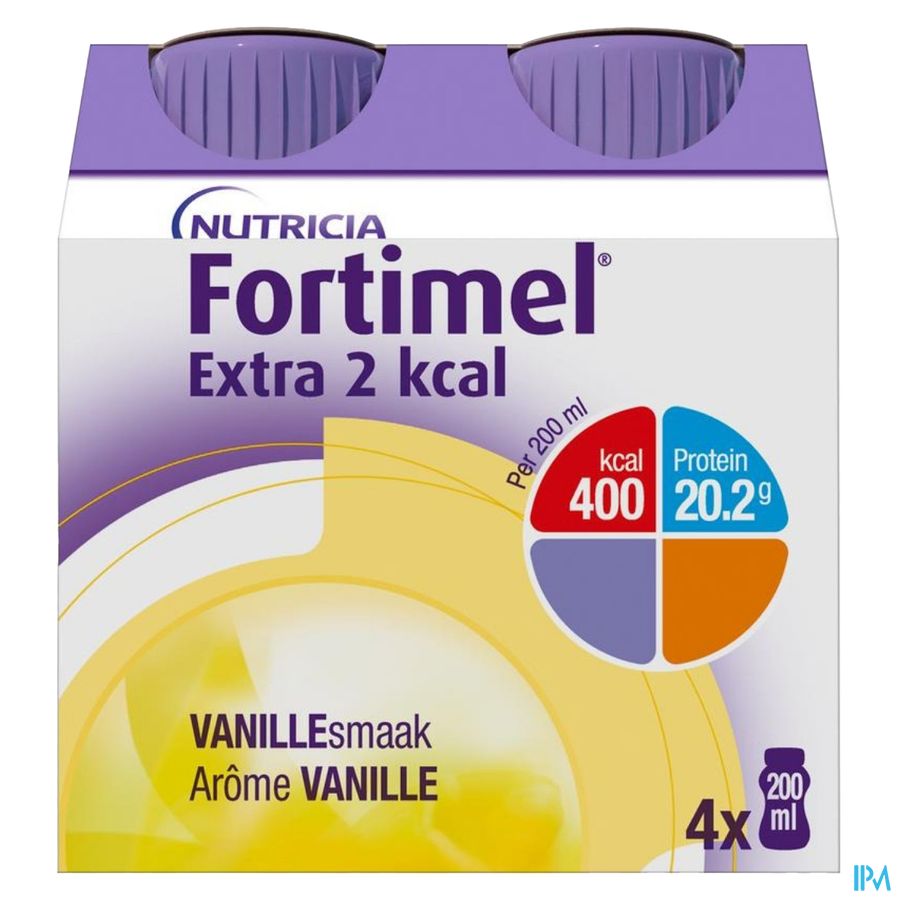 Fortimel Extra 2kcal Goût Vanille Bouteilles 4x200ml