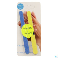 BOTTE 6 LIMES MANUCURE BOIS 12CM BLEU