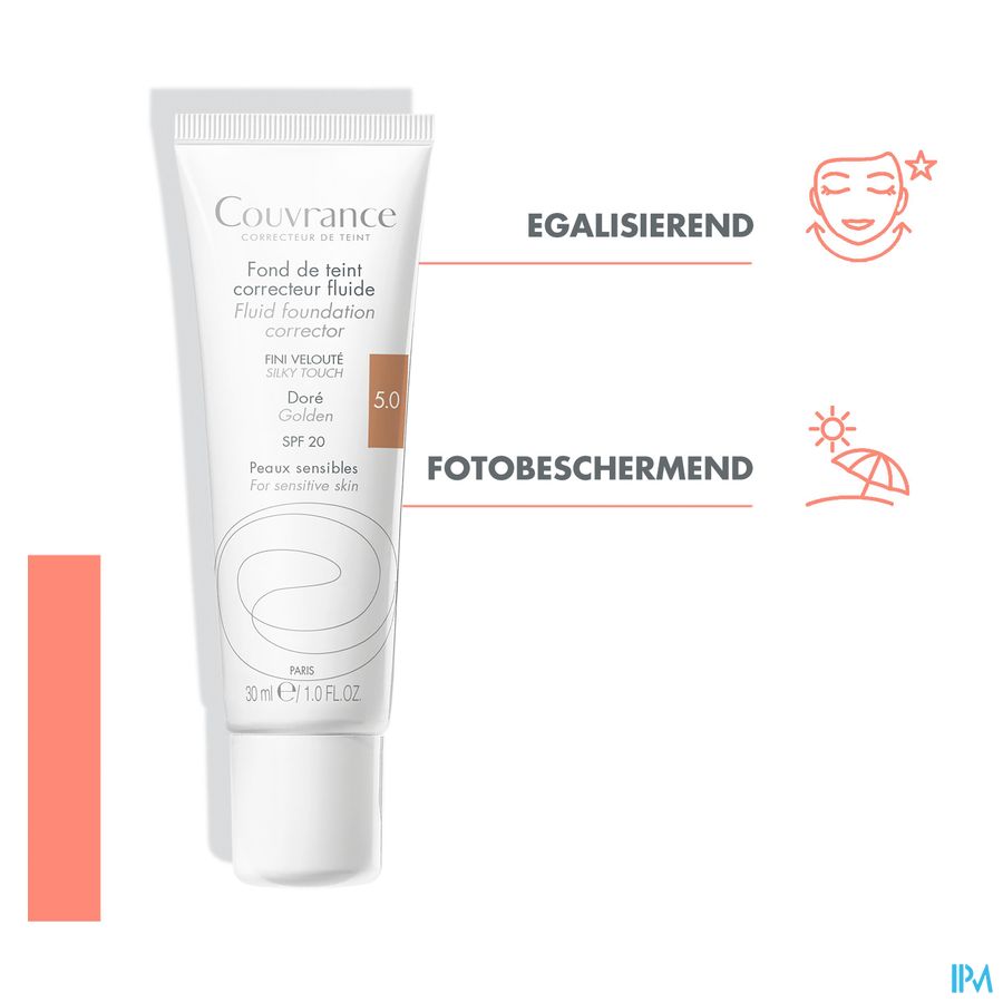 Eau Thermale Avène - Couvrance Fond de teint correcteur fluide Doré