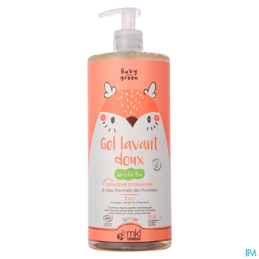 Baby Green Gel Lavant Doux Bio Fl Pompe 1l