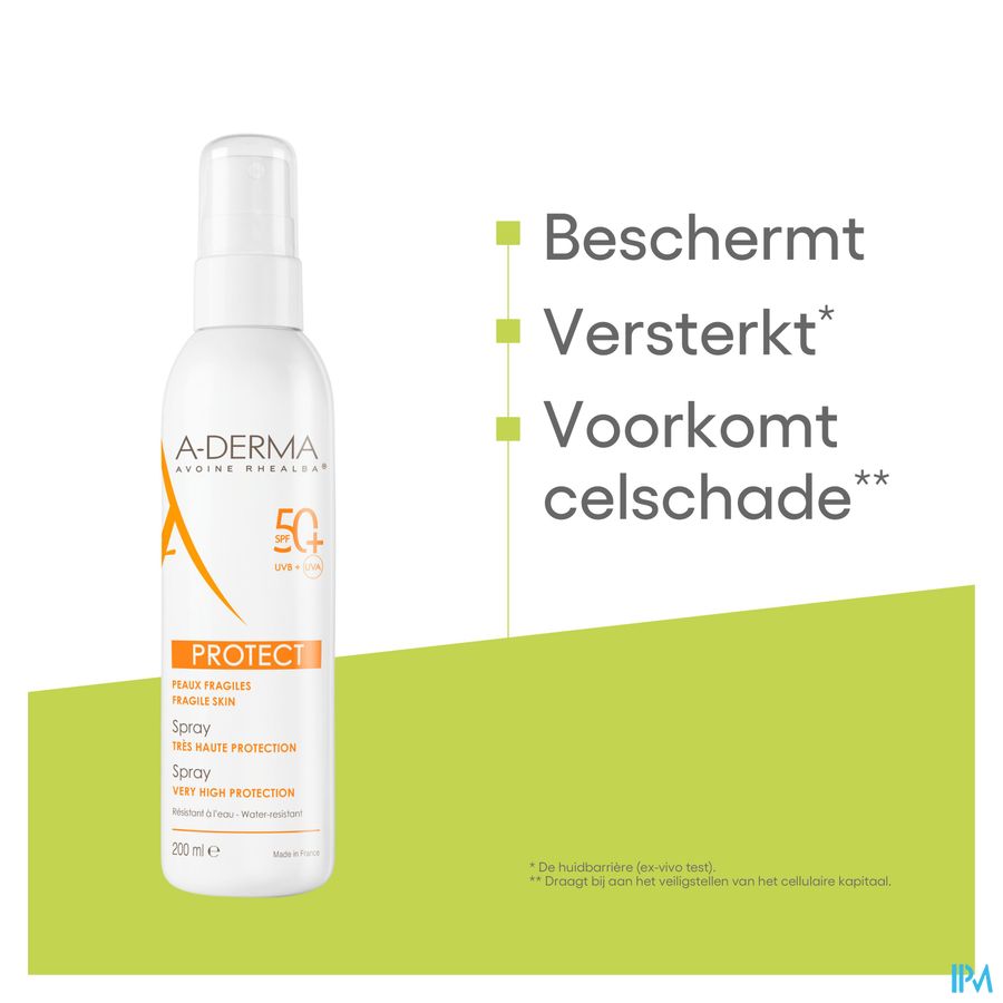 A-DERMA Spray solaire invisible SPF50+ PROTECT