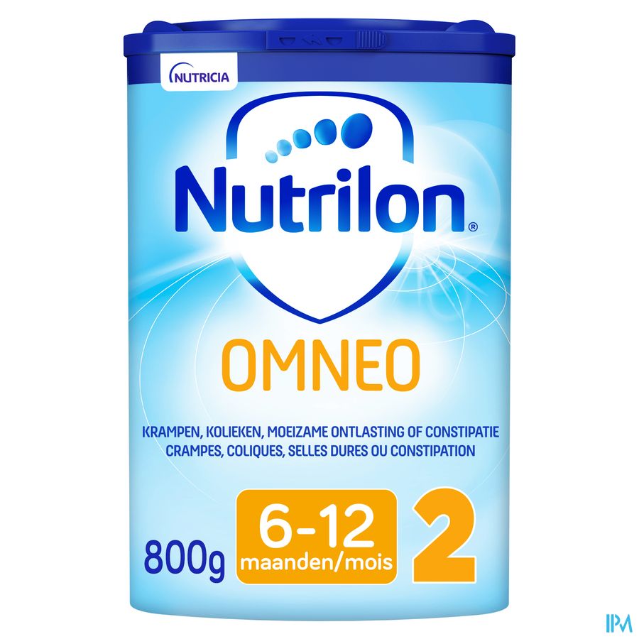 Nutrilon Omneo 2 crampes, coliques, selles dures, constipation Bébé 6-12 mois lait en poudre 800g