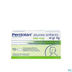 Perdolan® Jeunes enfants, suppositoires avec 200 mg de paracétamol, pour le traitement symptomatique de la fièvre et de la douleur chez les jeunes enfants, 12 suppositoires