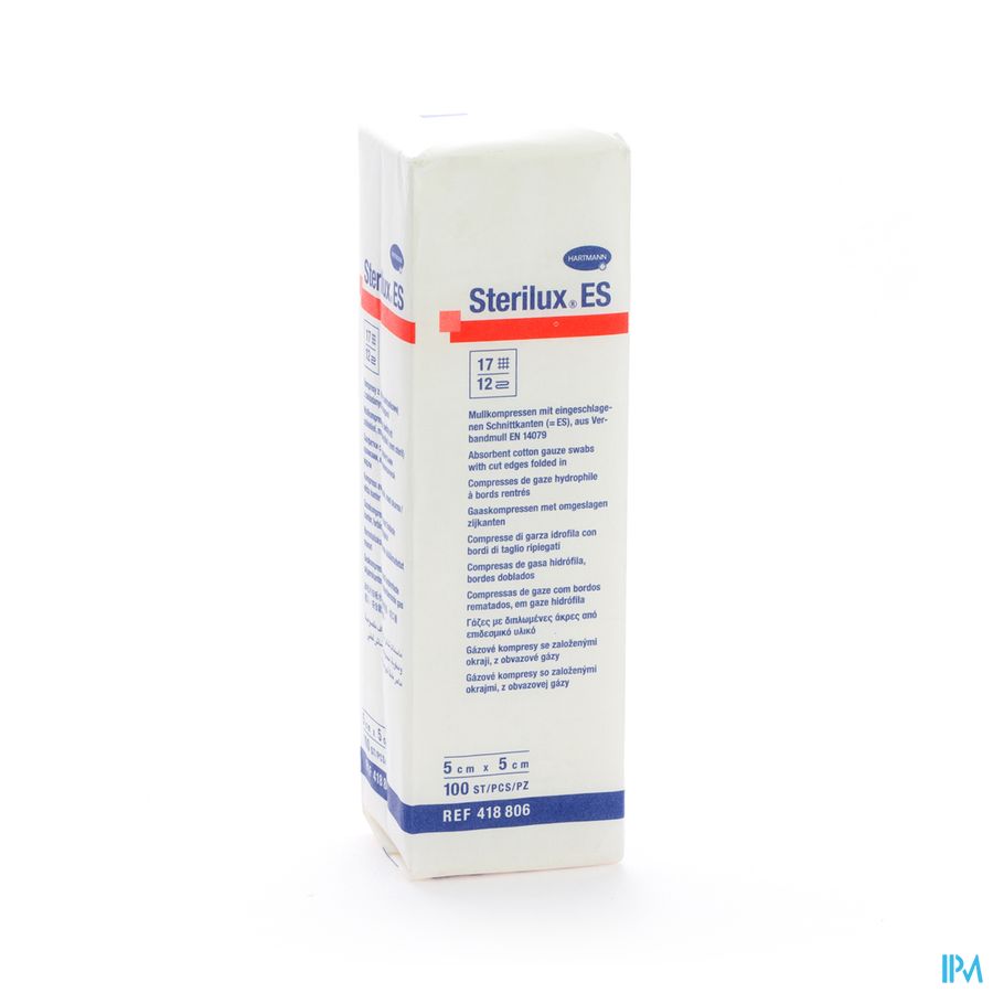 Sterilux Es 5x5cm 12pl.nst. 100 P/s