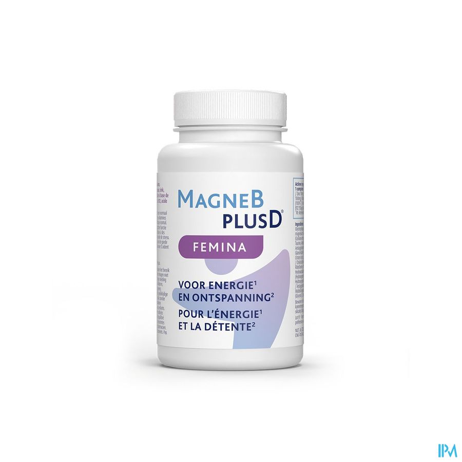 MagneBplusD Femina - Magnésium, Vitamine D, Vitamines B, Acide Folique, Zinc, Sélénium, Taurine - 60 comprimés