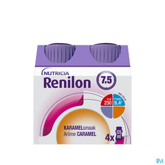 Renilon 7.5 Arôme Caramel Complément Nutritionnel Dénutrition Bouteilles 4x125ml