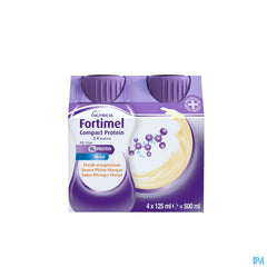 Fortimel Compact Protein 2.4kcal Arôme Pêche-mangue Complément Nutritionnel Dénutrition Bouteilles 4x125 ml