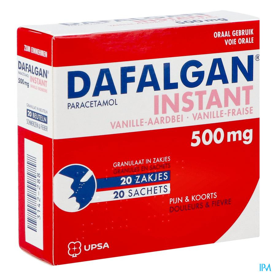 Dafalgan Instant Vanille Fraise Gr Sach 20x 500mg