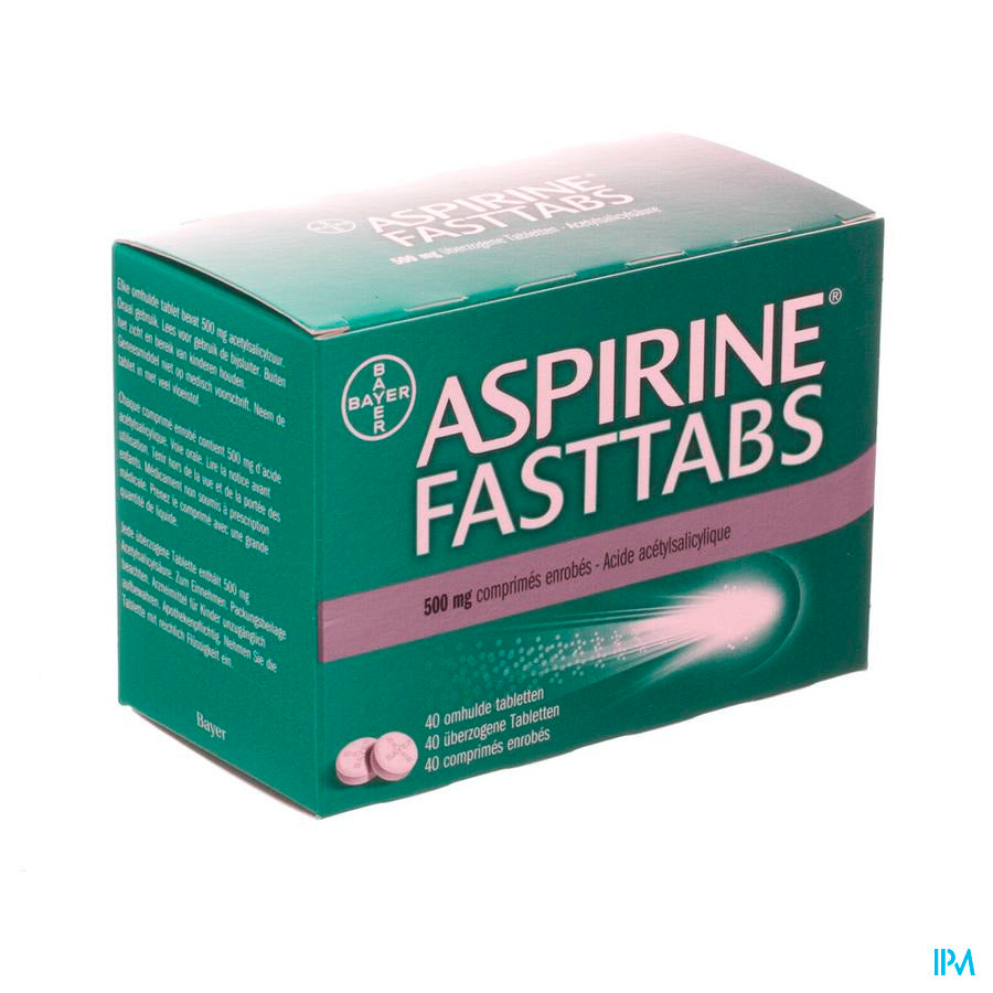 Aspirine Fasttabs 500mg Comp Pell 40