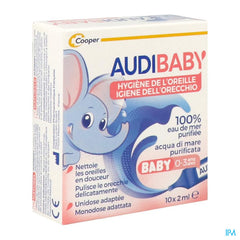Audibaby 10x 2ml hygiène auriculaire: pour éviter le cérumen et les bouchons d'oreille, alternative aux cotons-tiges, 0 à 3 ans