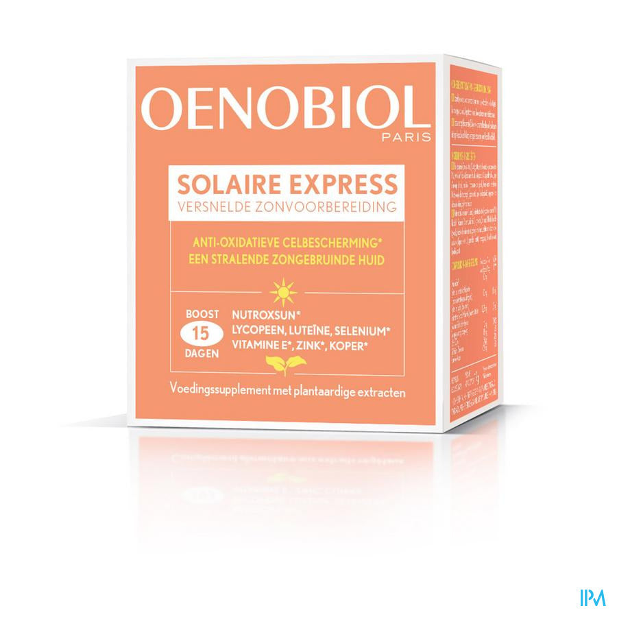 Oenobiol Solaire Express 15 capsules - peau & bronzage sublimés, Préparation solaire accélérée en 15 jours