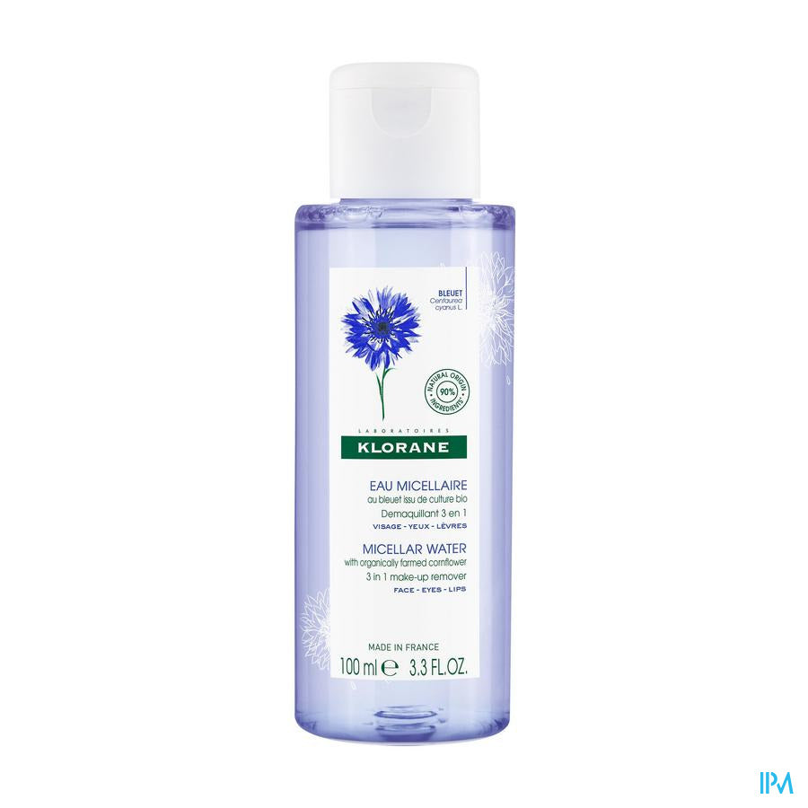 Klorane - Eau micellaire démaquillante au Bleuet issu de culture BIO - Visage, Yeux, Lèvres
