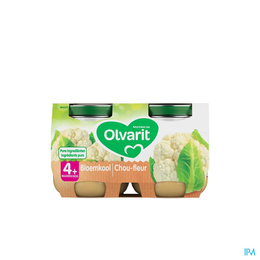 Olvarit Petit Pot Repas Bébé Dès 4 Mois Choux-fleur 2x125g