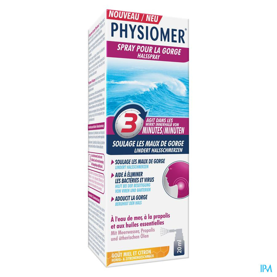 Physiomer® Spray Gorge 20 ml - Soulage Mal, Irritation Ou Douleur De Gorge