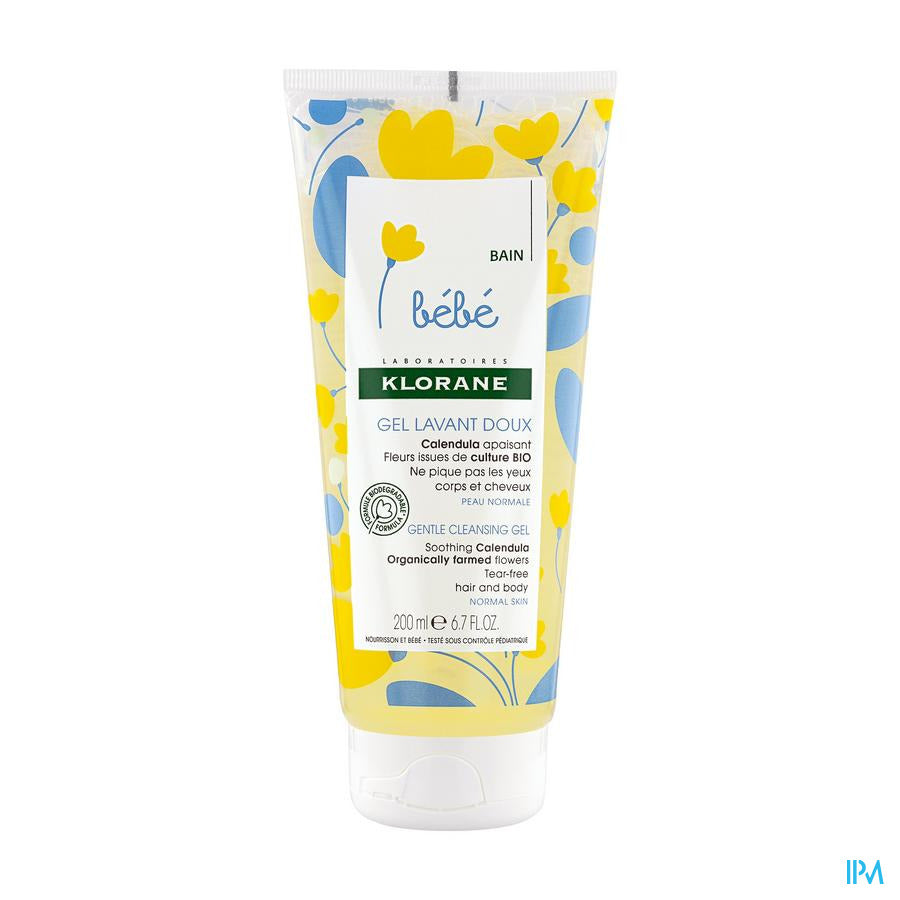 Klorane - Gel lavant doux au Calendula apaisant - Bébé - Corps et cheveux - Peau normale