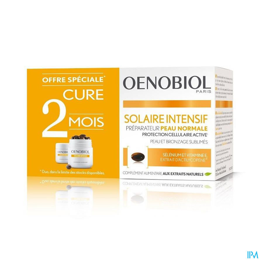 Oenobiol Solaire Intensif 2x30  capsules - protection cellulaire de l'intérieur dès le 1er mois UVA UVB