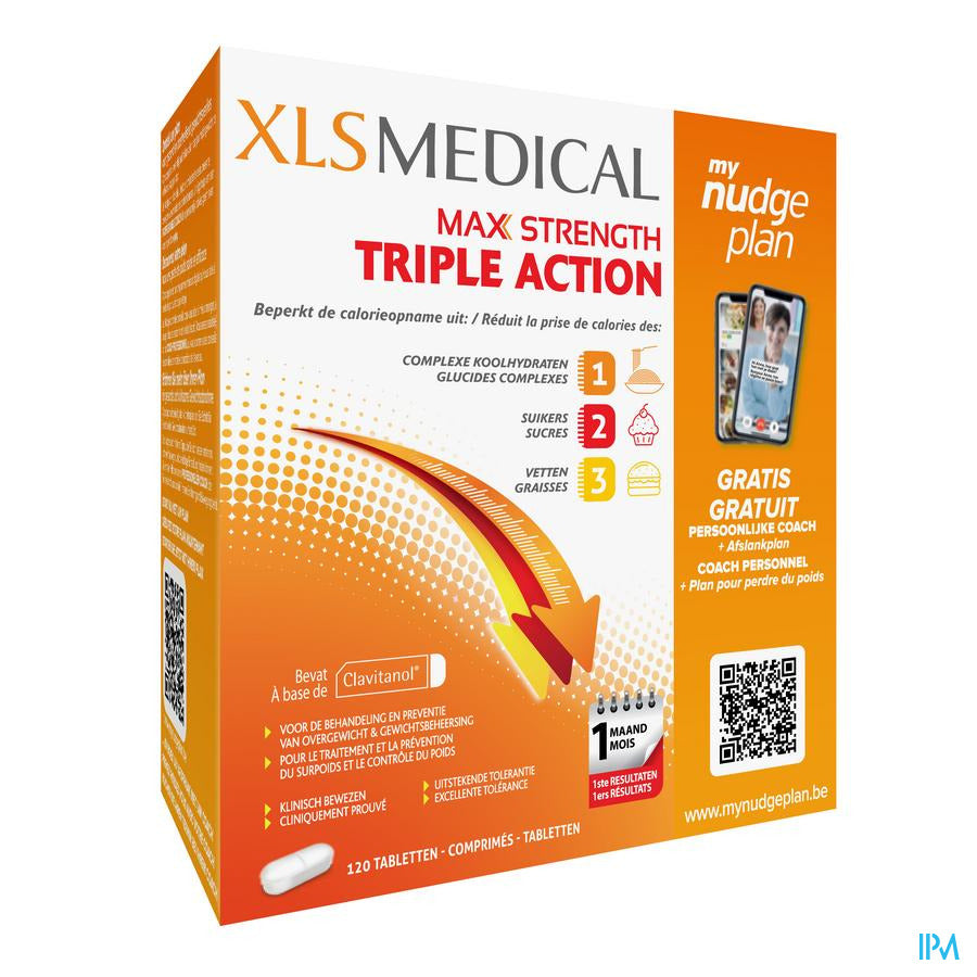 XLS MEDICAL® Max Strength vous aide à perdre du poids - 120 Comp.