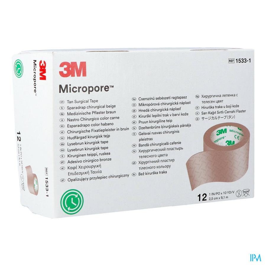 Micropore 3m Skin Tone 25,0mmx9,15m Roul. 12 15331