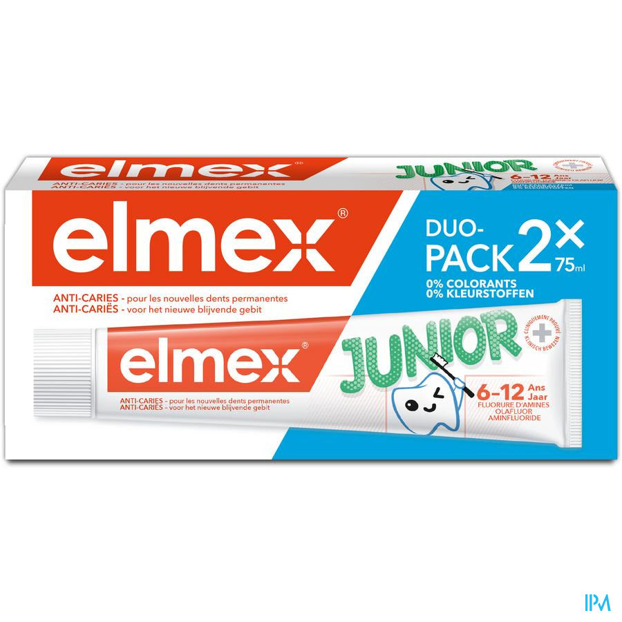 elmex Junior Dentifrice Enfant 6-12 ans 2x75ml