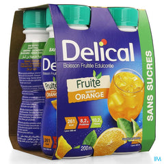 Delical Boisson Fruitee Orange Edulcoree 4x200ml