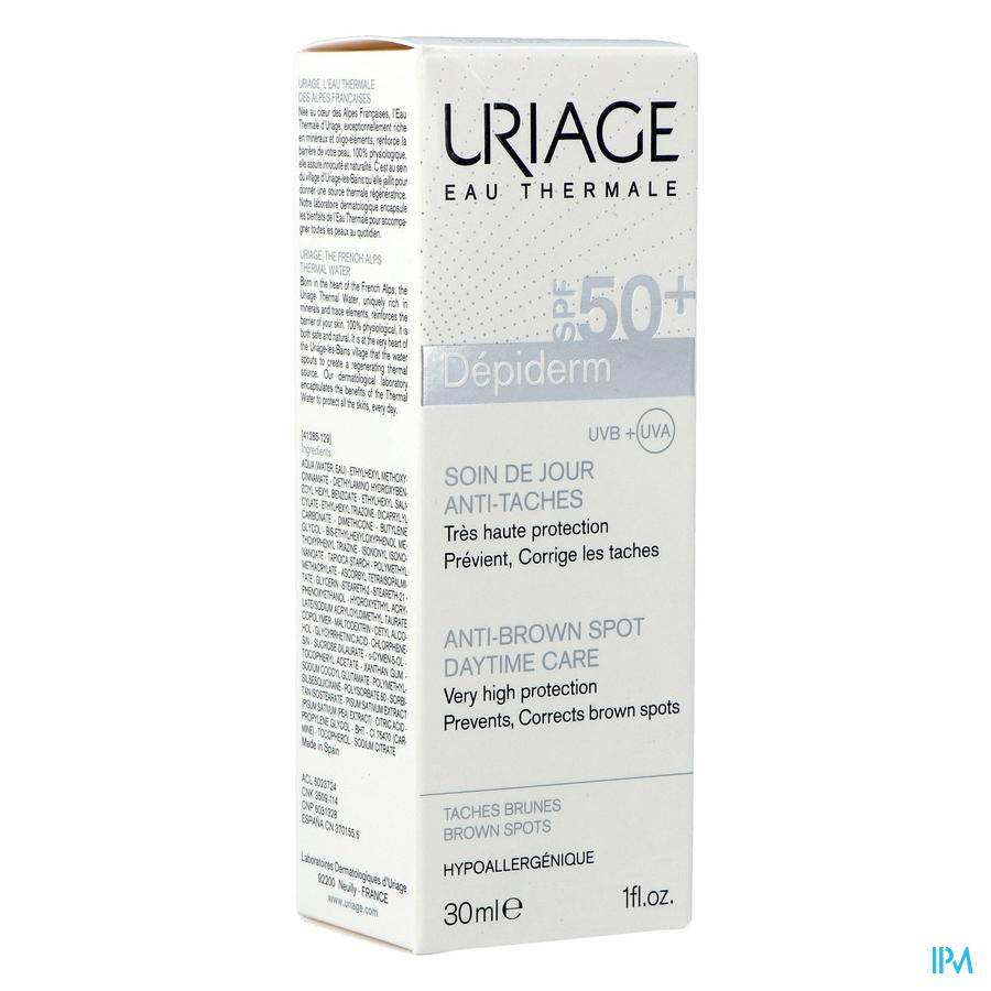 Uriage Depiderm Ip50+ Soin Jour A/tache Brune 30ml