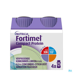 Fortimel Compact Protein Goût Concombre-Citron vert Bouteilles 4x125 ml
