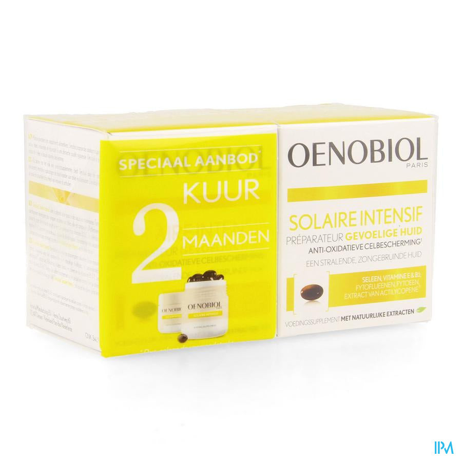 Oenobiol Solaire Intensif - Peau sensible 2X30 capsules - protection cellulaire de l'intérieur dès le 1er mois UVA UVB