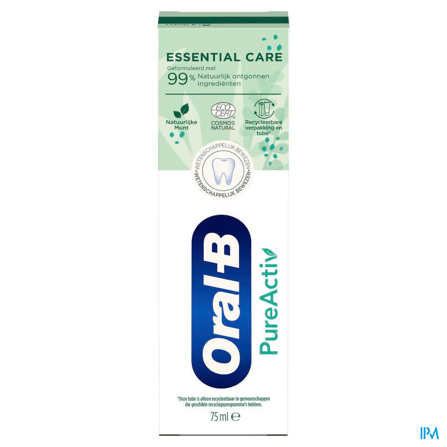 Oral-b Dentifrice Pureactiv 0% Essential 75ml
