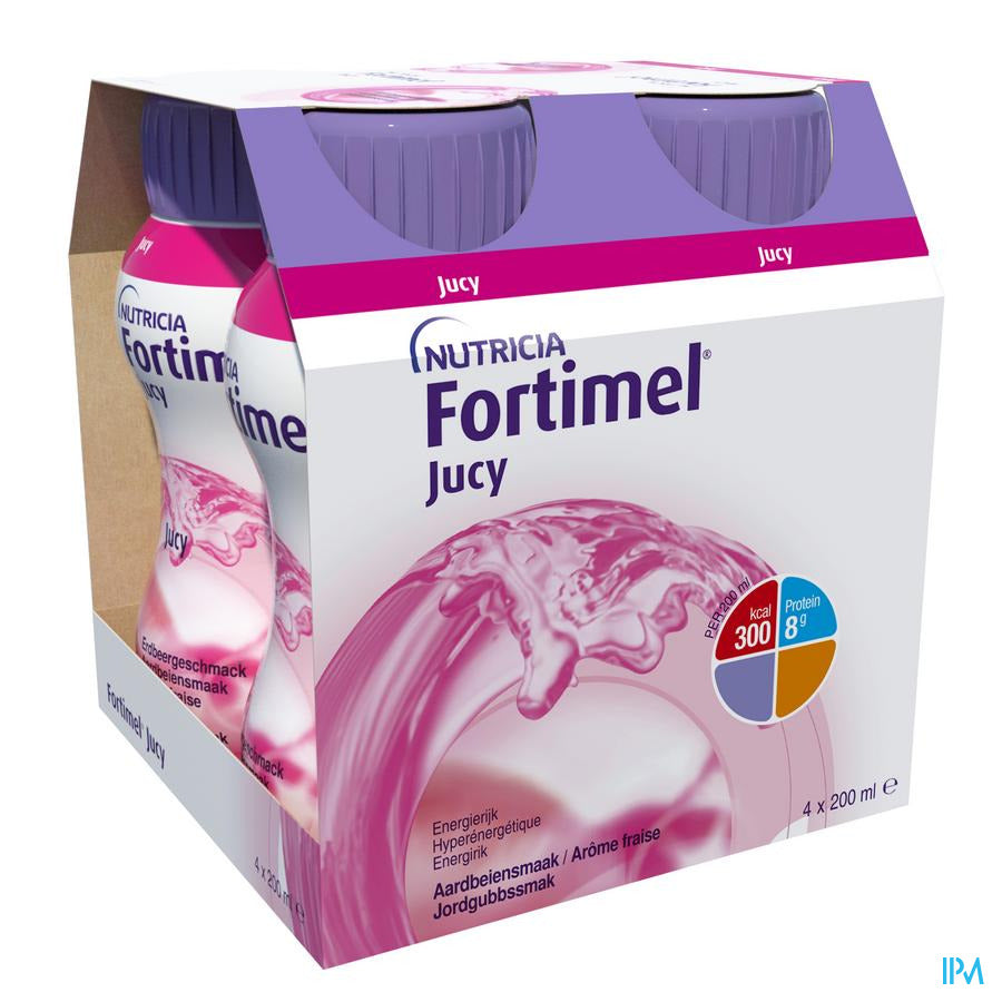 Fortimel Jucy Arome Fraise Bouteilles 4x200ml