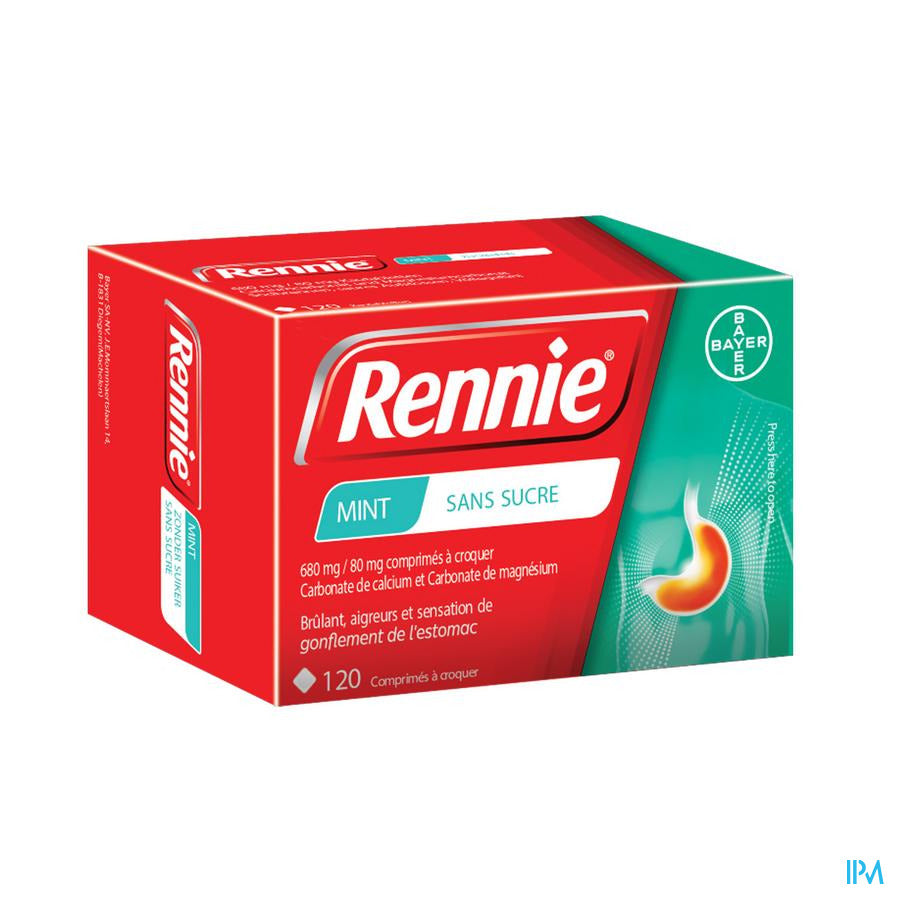 Rennie Sans Sucre Pastilles 120